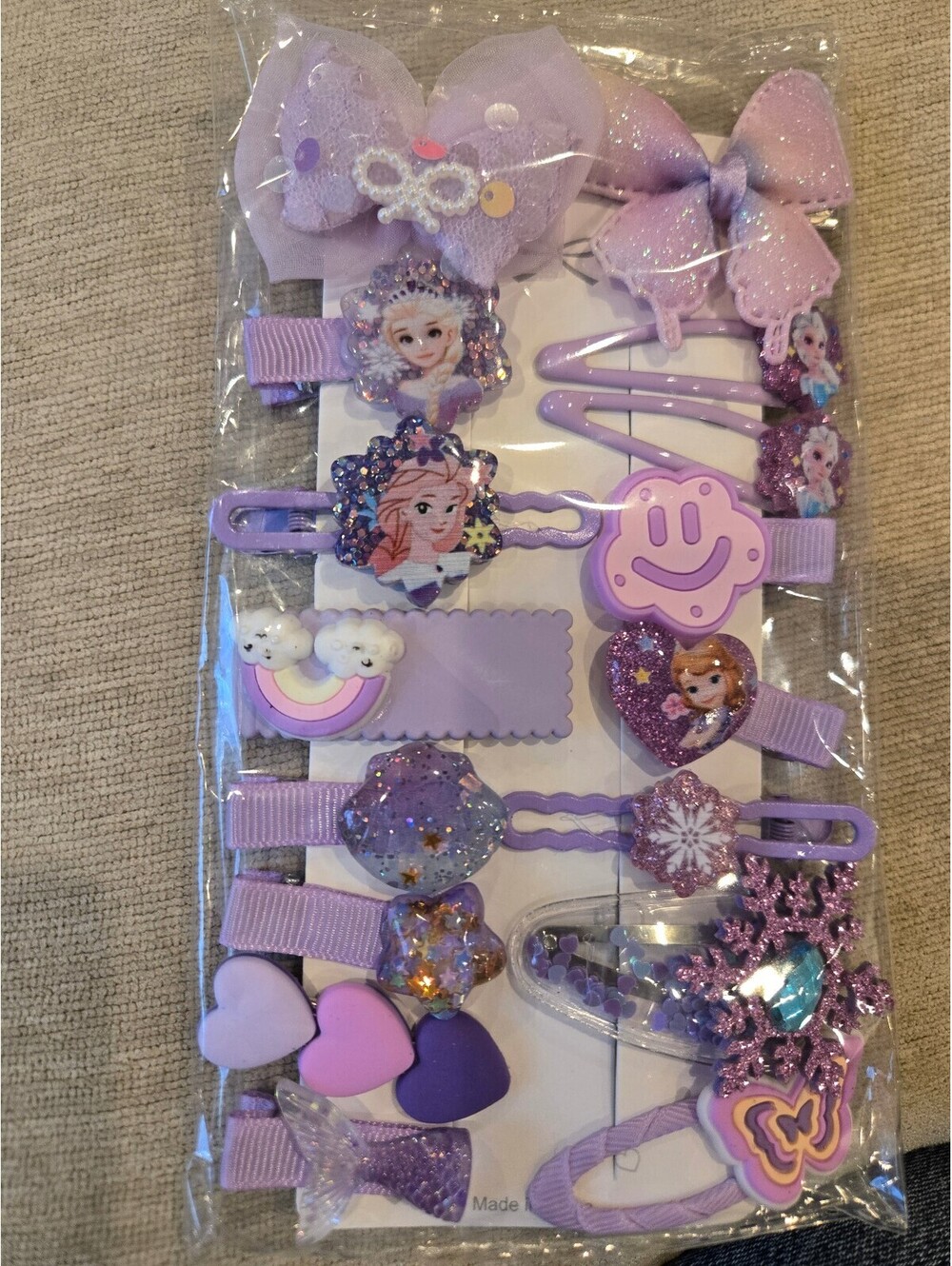 Disney Frozen purple hair clip accessory set
